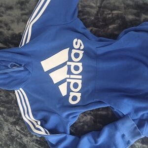 Adidas Blue Hoodie with White Logo